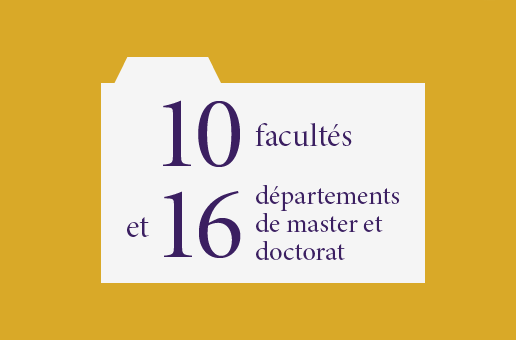 10 facultés et 16 départments de master et doctorat
