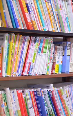 Educational materials in International Exchange Lounge