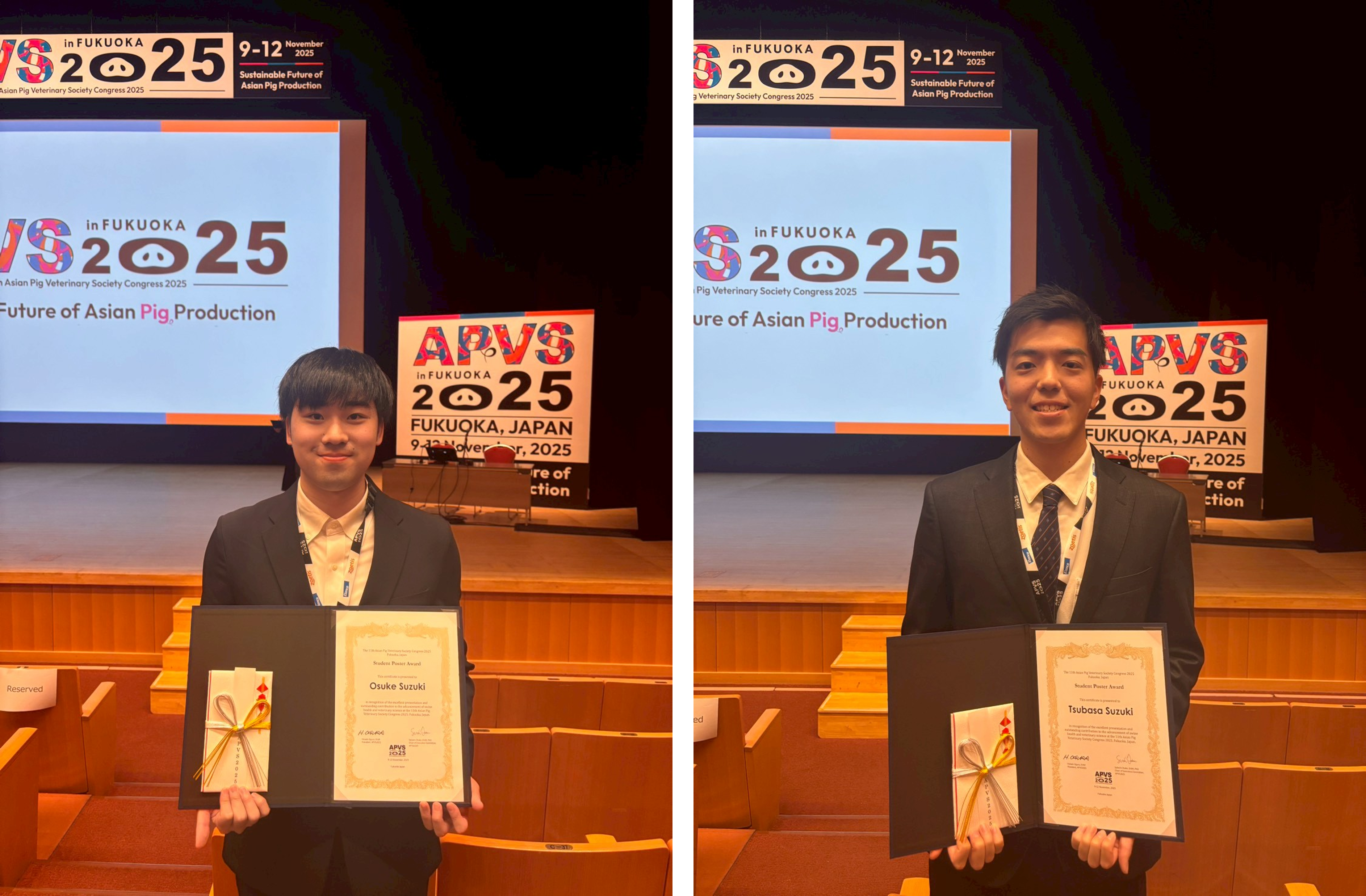 受賞した鈴木應介さん（写真左）、鈴木飛翔さん（写真右）