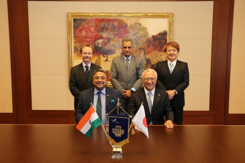 H.E. Sibi George, Ambasador of India to Japan (front left) and attendees