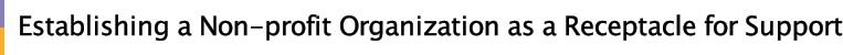 Establishing a Non-profit Organization as a Receptacle for Support