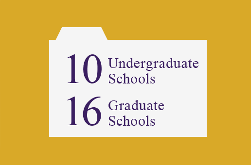 10 Undergraduate Schools 16 Graduate Schools