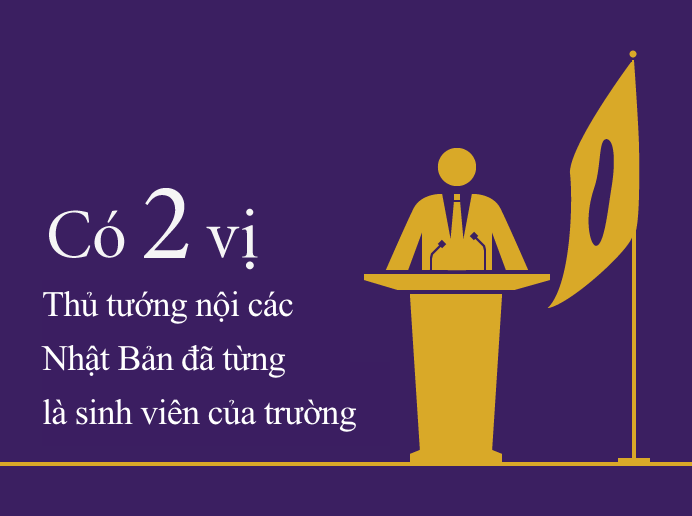 Có 2 vị hủ tướng nội các Nhật Bản đã từng là sinh viên của trường 