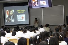 Ms. Nam giving her speech (Outstanding Performance Award winner)