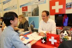 Students voiced doubts and misgivings about study in Europe directly to people at the booths.