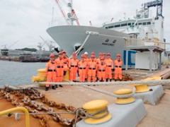 The shallow methane hydrate research expedition leave Shimonoseki