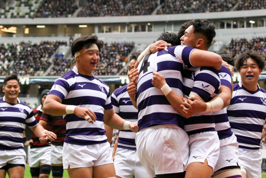The Meiji ruggers rejoicing in victory<br/>
<br/>
<br/>
