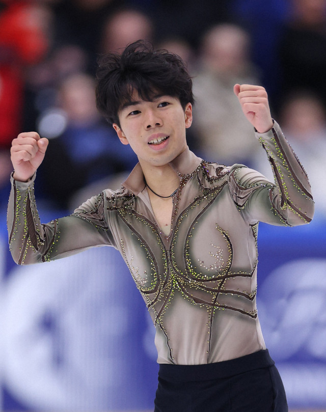 SATO Shun (2nd year, School of Political Science and Economics) won the silver medal<br/>
(Mainichi/AFLO)