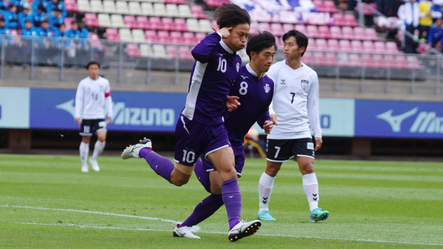 Nakamura scored the opening goal<br/>
(photo: Meidai sports)<br/>
<br/>
<br/>
