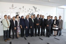 UTM officials, President Fukumiya, Executive Advisor Naya, and other officials at Global Front