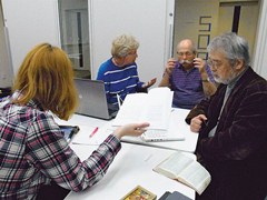 The poets gathered to take on the challenge of translating poetic language