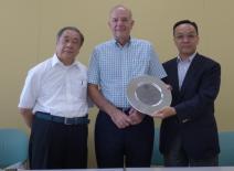 Professor Masato Ninomiya, Principal Tucci from the University of Sao Paulo School of Law, and Dean Satoru Aono from the Meiji University School of Law 