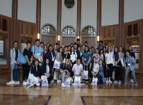 Group picture taken during campus tour