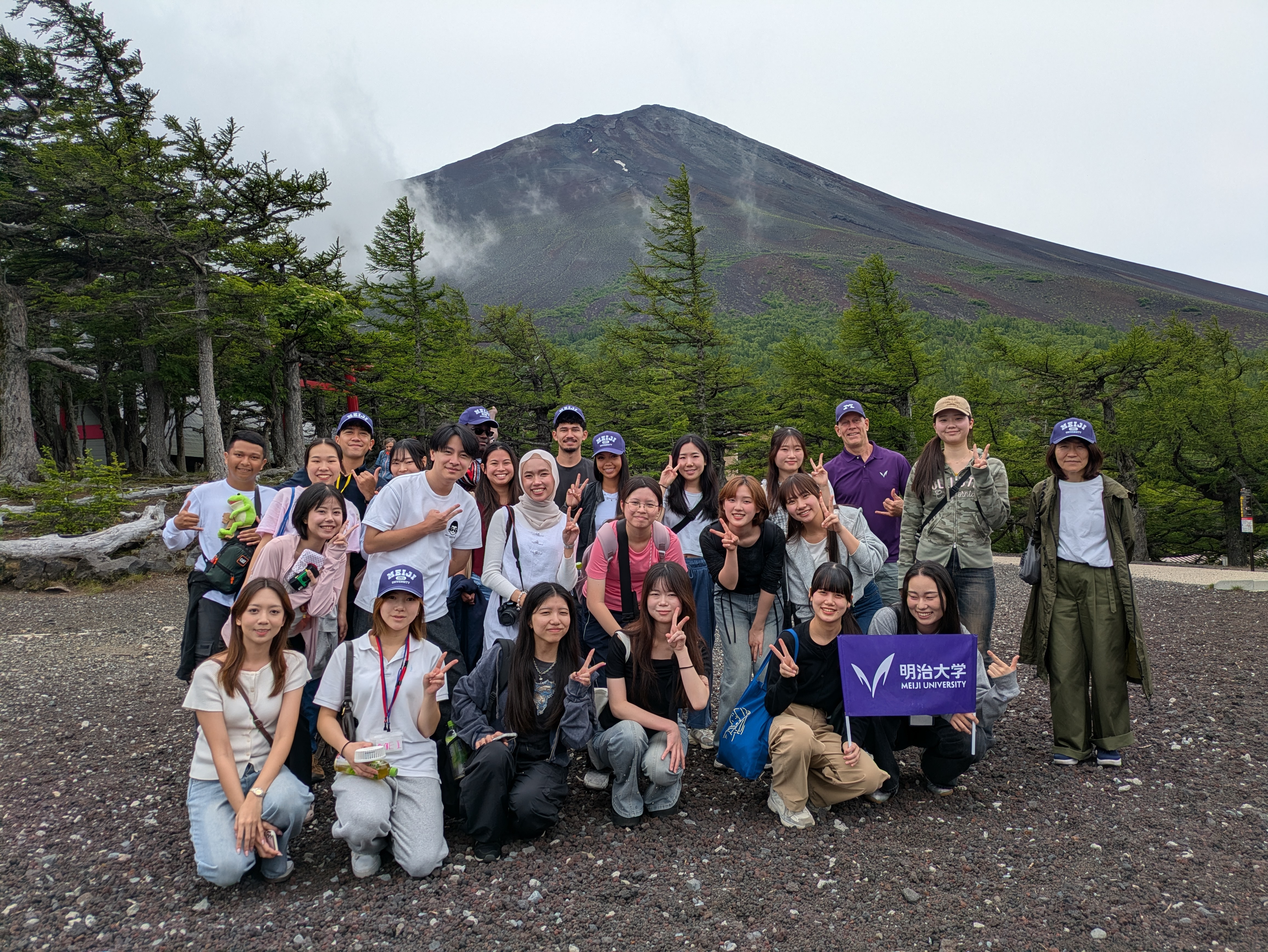 Group Photo with Mt. Fuji