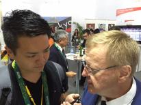 IOCのジョン・コーツ副会長（IOCの2020年東京五輪調整委員会委員長）をリオ五輪中に取材する橋本ATR Japan編集長