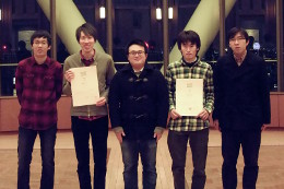 1位を獲得したメイジストのメンバー（左から前島さん、岩下さん、中川さん、山根さん、森田さん）