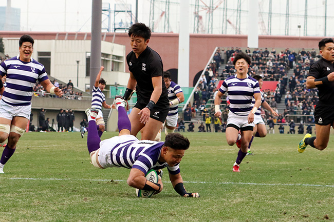 前半22分、高橋汰地選手のトライ