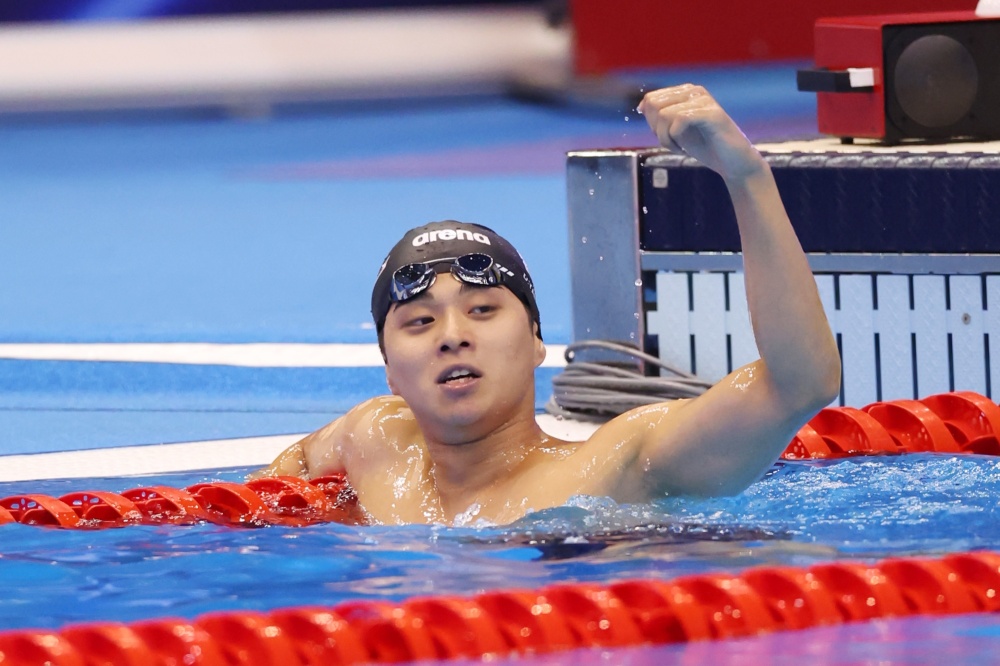 準決勝のレースで自己ベストのタイムを更新した栁川選手（写真：YUTAKA/アフロスポーツ）