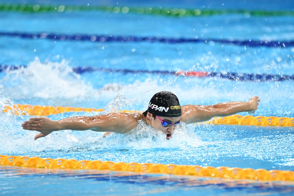 男子400ｍ個人メドレー決勝での田渕選手（写真：VCG/アフロ）