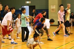 最後に全員で楽しんだ、「だるまさんがころんだ」