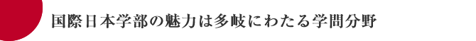 国際日本学部の魅力は多岐にわたる学問分野