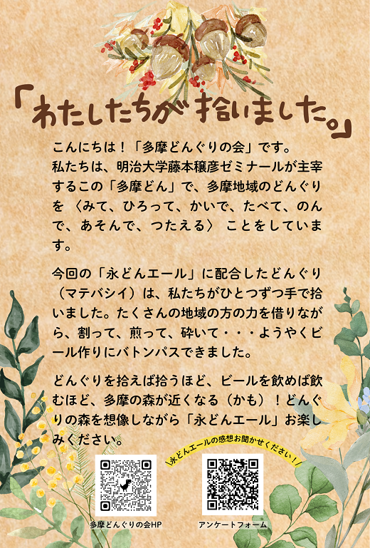 多摩地域のどんぐりたくさん拾いました！