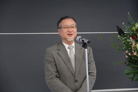 冒頭のあいさつで決意を述べられた藤江副学長・社会連携機構長