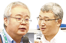 鳥居高商学部教授（左）と林賢治氏