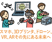 スマホ、3Dプリンタ、ドローン、VR、AR　その先にある未来へ