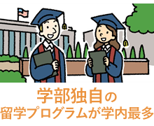 学部独自の留学制度が学内最多